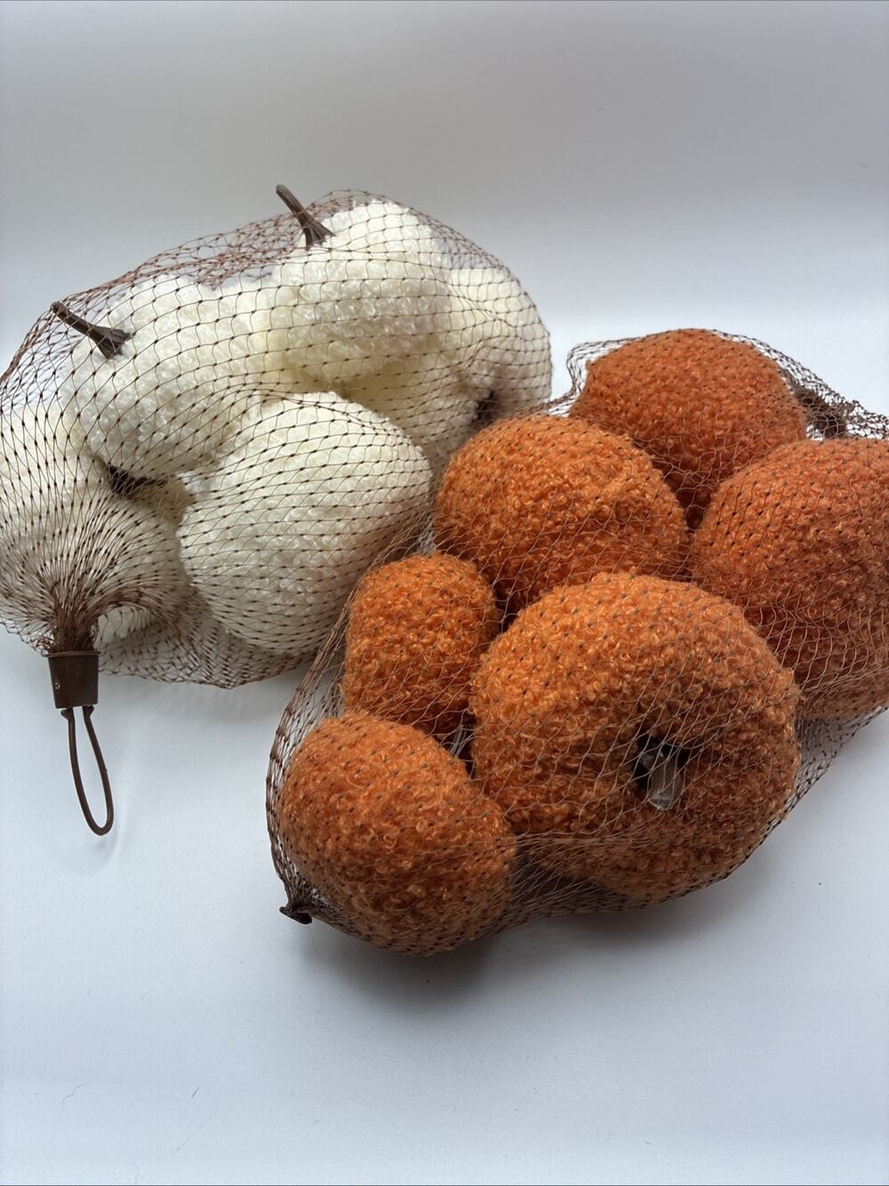 Bag Of Fabric Pumpkins Arts & Crafts Decor Perfect Harvest Orange/ White